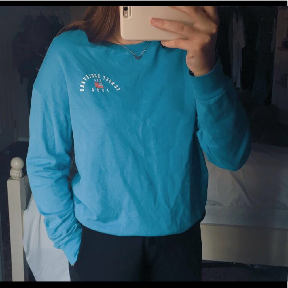 blue long sleeve